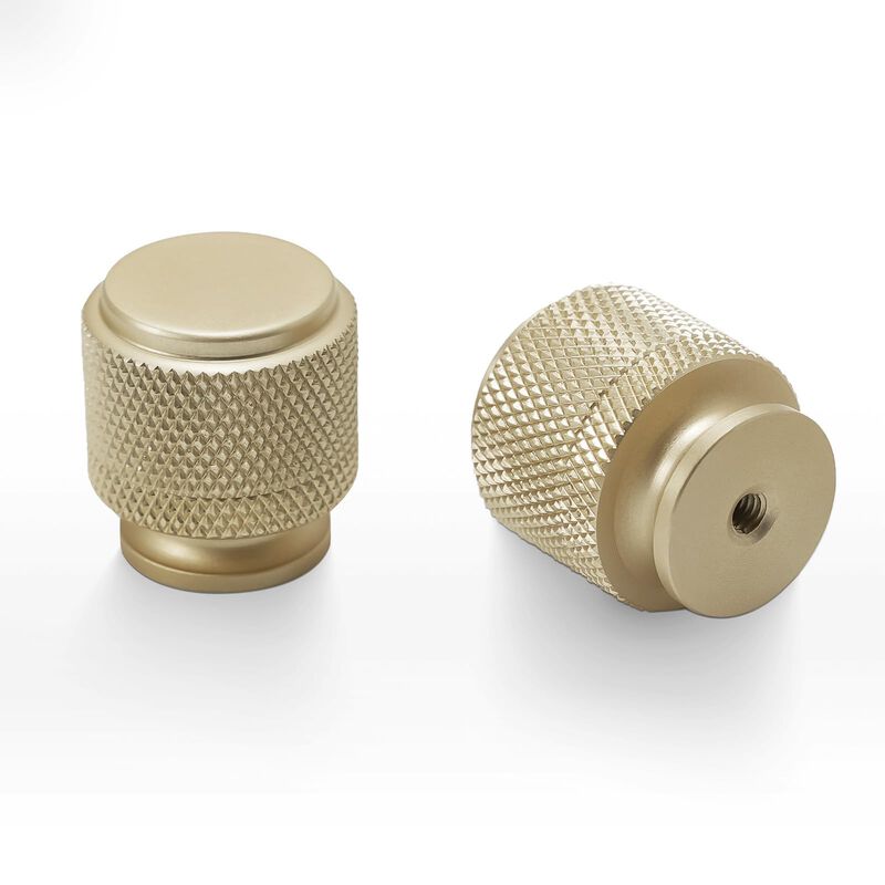 BUKOBYHE 10 Pack Cabinet Knobs & Pulls - Dark Champagne Bronze Knurled Drawer Knobs - Gold Finish Kitchen Hardware