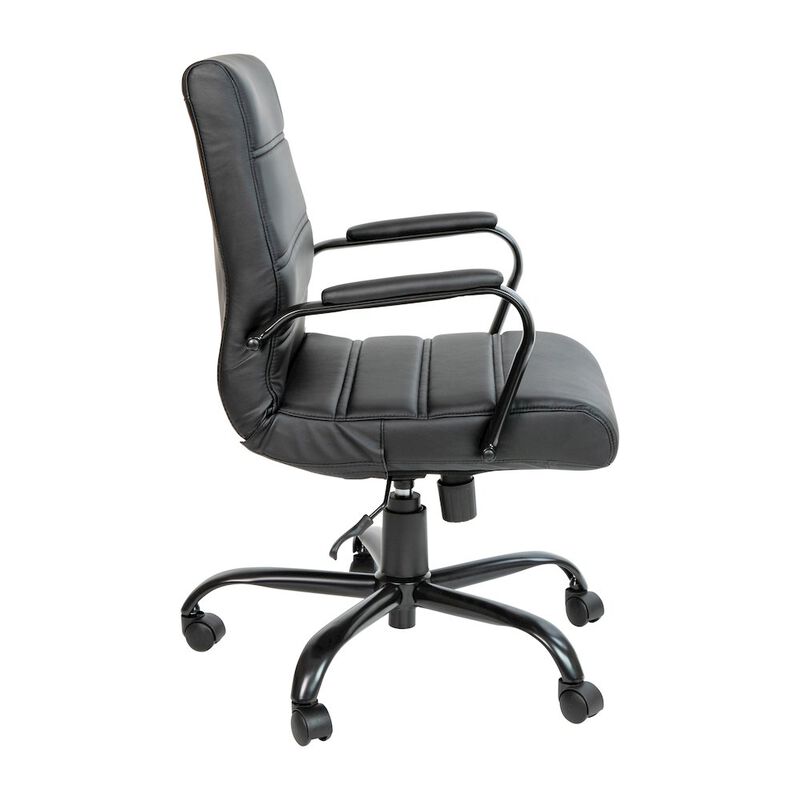 Flash Furniture Mid-Back Black Executive Swivel Office Chair with Black Frame and Arms image number 6