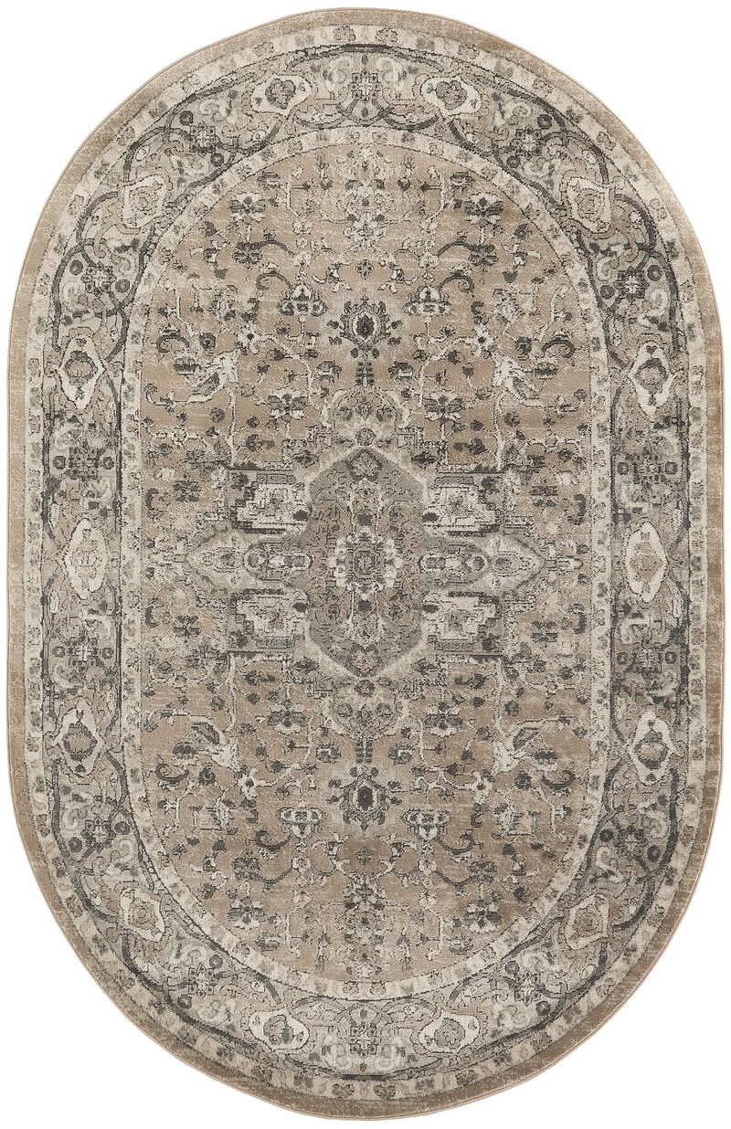 Quarry QUA05 Beige/Gray 6' x 9' Rug