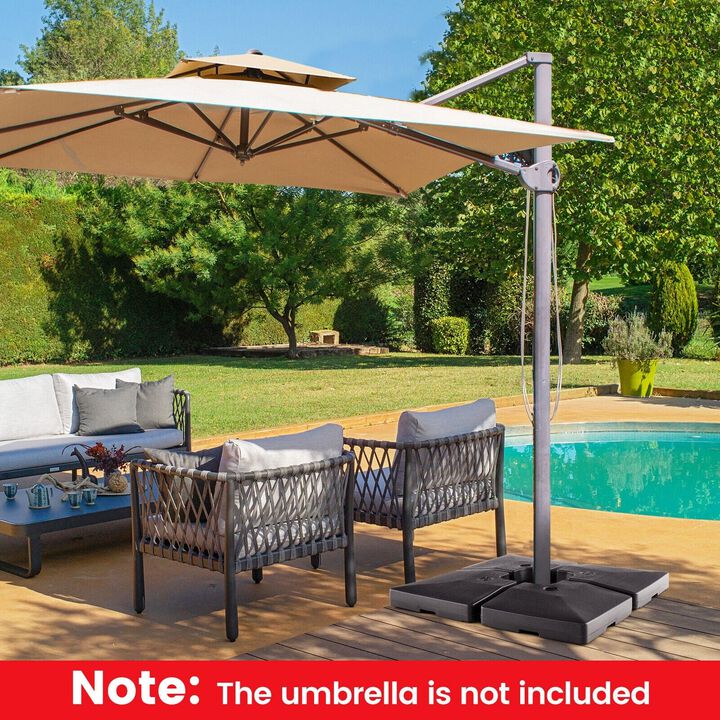 Mondawe 4-Piece 20L Cantilever Offset Patio Umbrella Base
