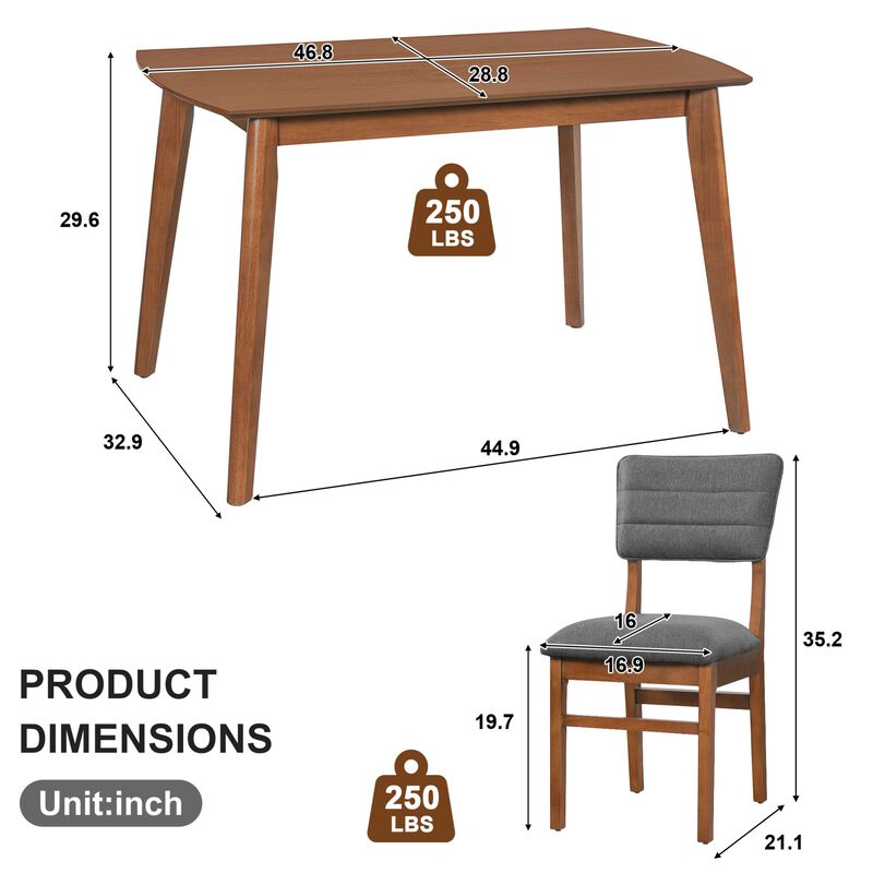 Zekast Scandinavian 4‑Piece Dining Table Set image number 9