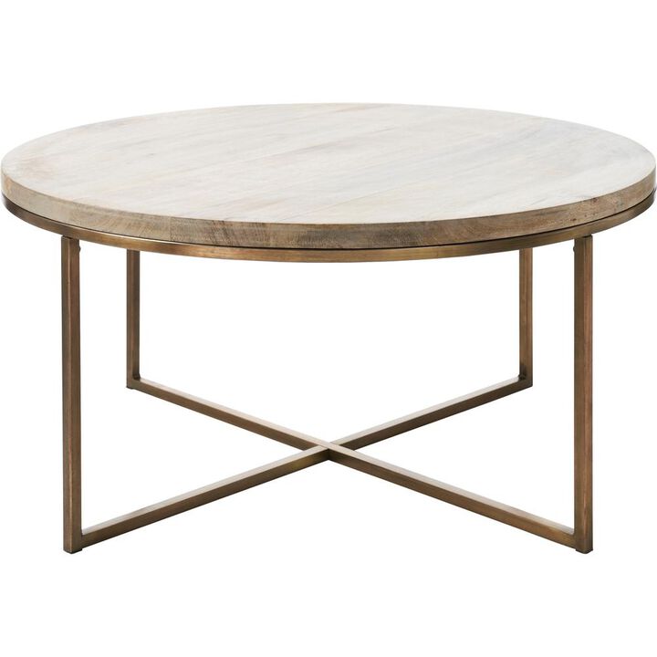 Renwil Liana ANTIQUE BRASS ODD SHAPE COFFEE TABLE
