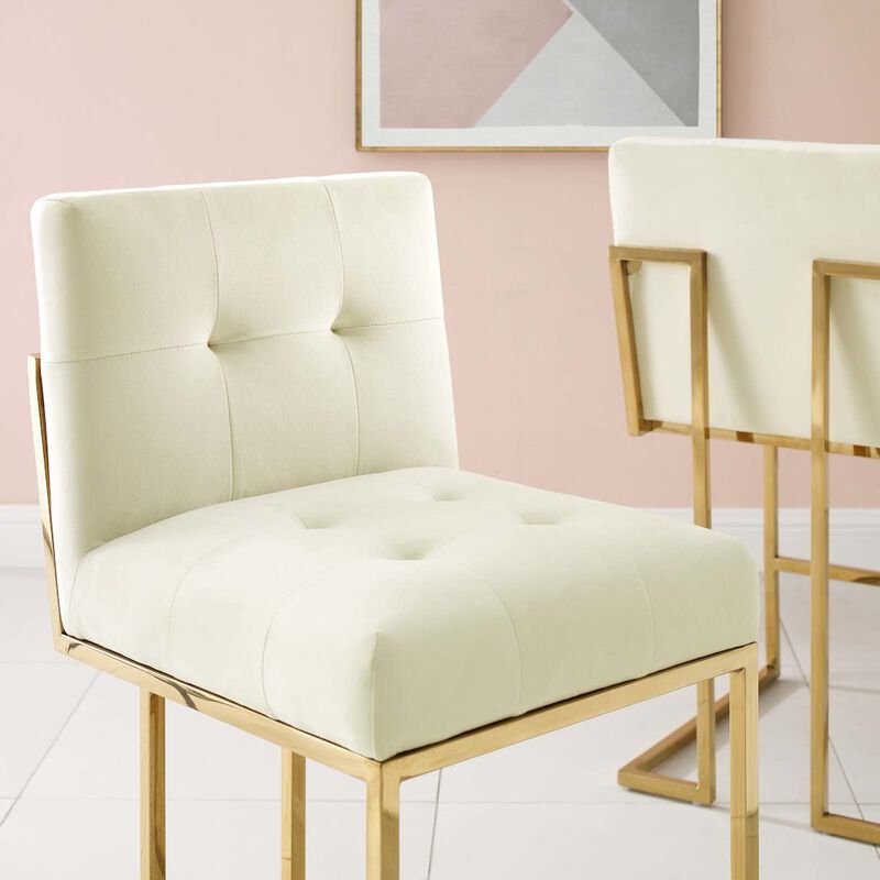 Privy Gold Stainless Steel Performance Velvet Counter Stool image number 7