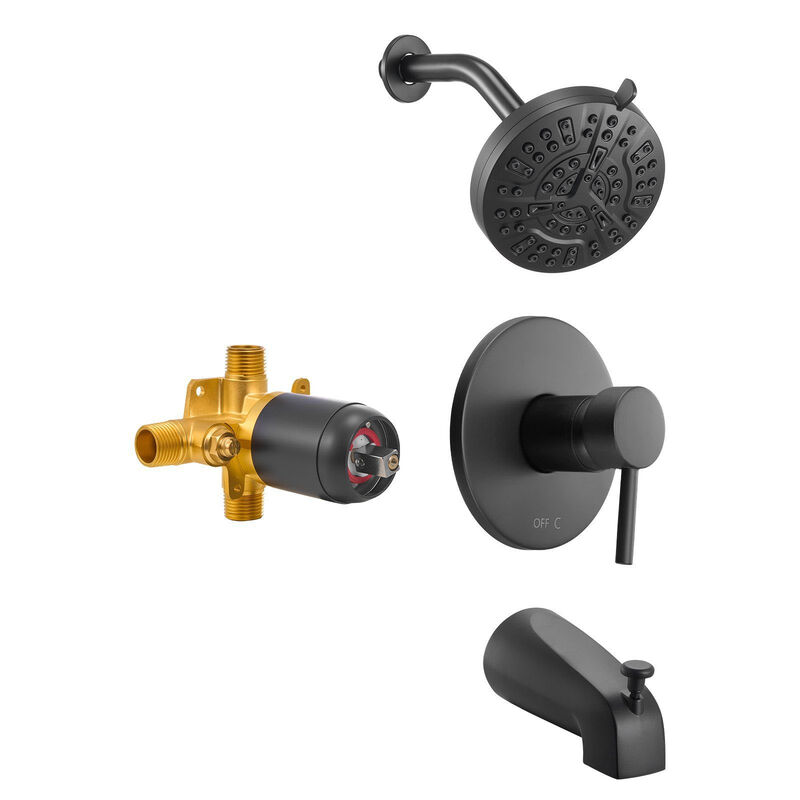 Complete Tub Shower Set with Rainfall Head, Handheld Spray and Tub Spout image number 9