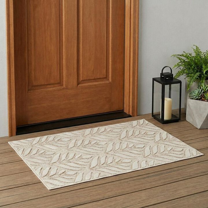 HomeRoots Floral Indoor Outdoor Area Rug