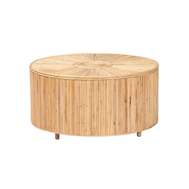 bali & pari Miami Bohemian Light Honey Rattan Coffee Table