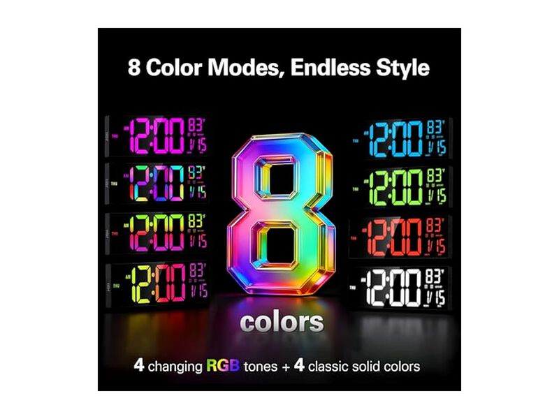 Digital Mount Count Down Timer Alarm Wall Clock 16 Inch Black Living Room Decor image number 2
