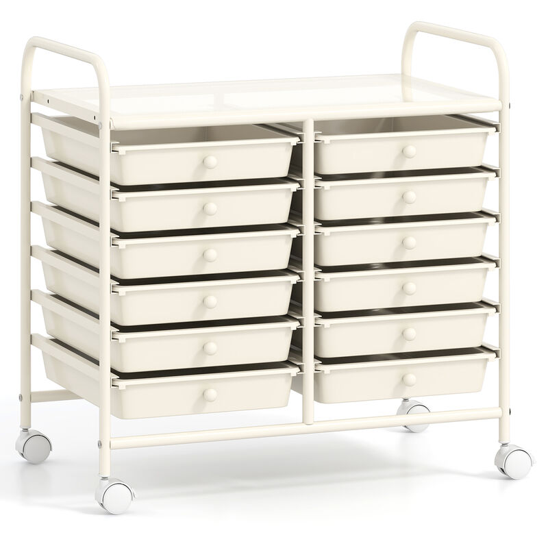 Heavy-Duty Rolling Cart with 12 Drawers – Ideal for Craft & Office Use