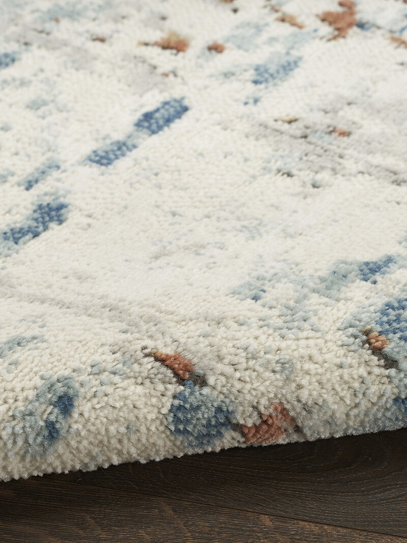 Quarry QUA01 Biege/Blue/Rust 2'2" x 7'6" Rug image number 4