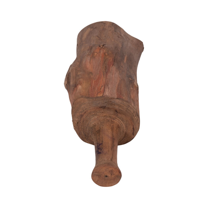 18" Reclaimed Wood Bottle Object, Brown image number 4