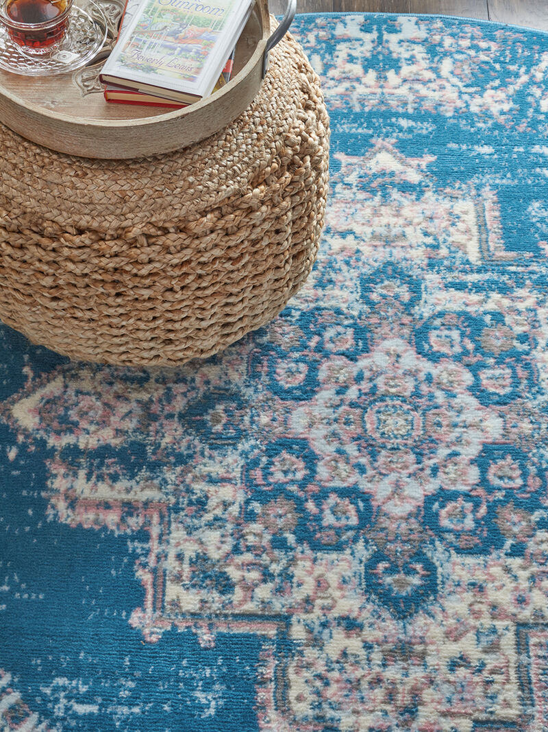 Grafix GRF14 Blue 5'3" x Round Rug