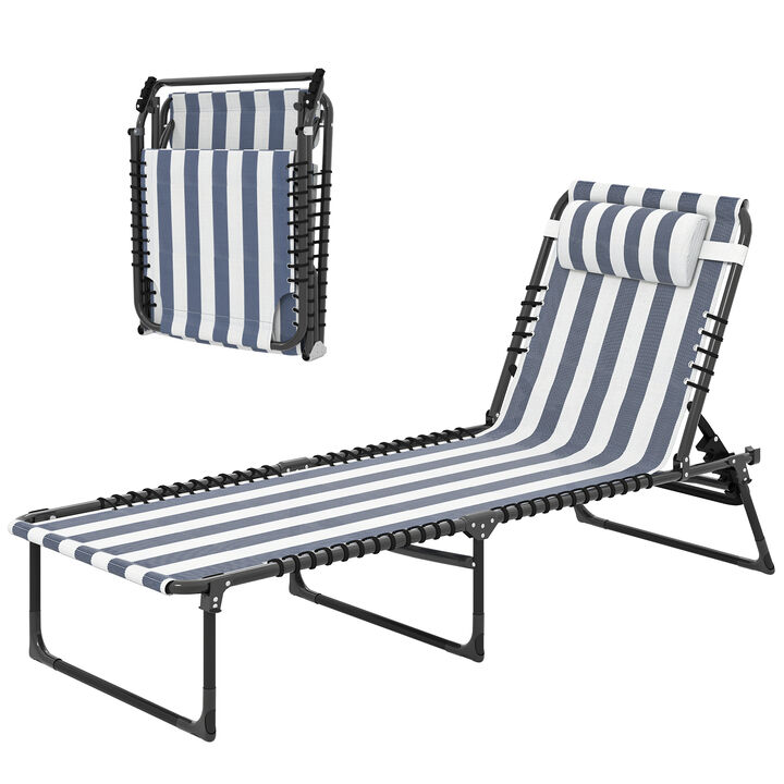 Hivvago Adjustable Poolside Chaise Lounge with Pillow