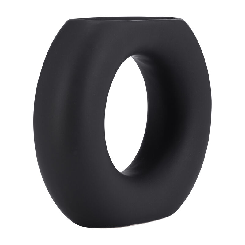 Cer, 5" Donut Vase, Black image number 2
