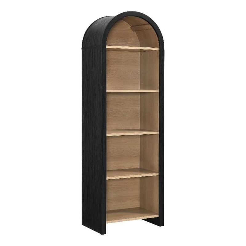 Modway Evie Modern Arched Narrow Bookcase in Black - 71 Inch Open Shelf Display Cabinet - Stylish 5-Tier Bookshelf for Living Room, Dining Room, or Home Office image number 0