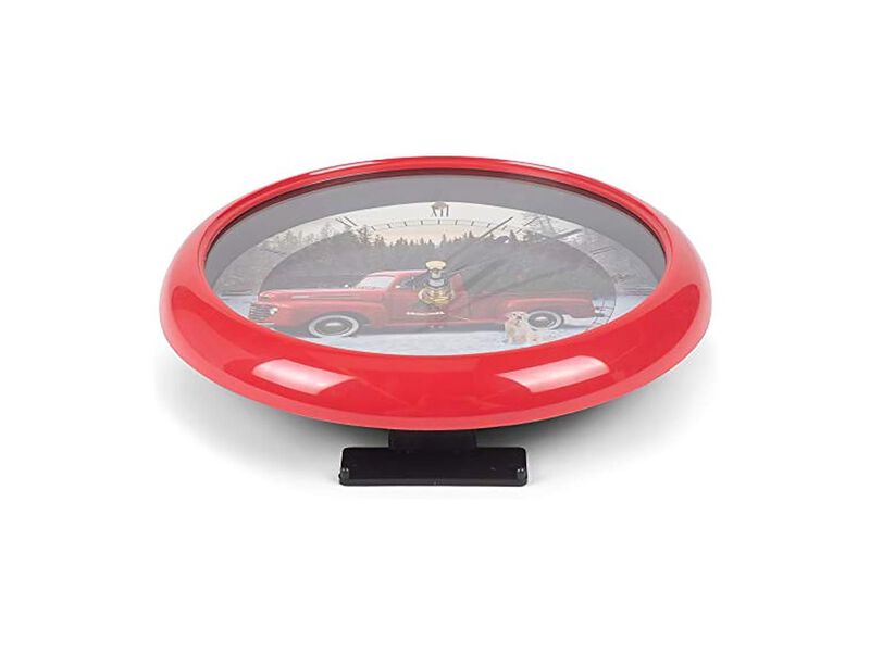 Red Ford Truck Christmas Carol Plays Wall Clock Home Decor image number 3