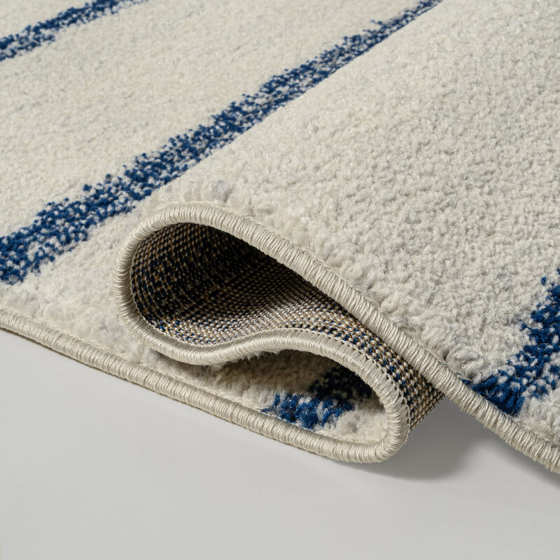 Williamsburg Minimalist Stripe Cream/Black 8 ft. x 10 ft. Area Rug