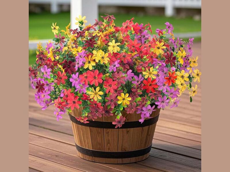 12 Bundle Artificial Daisy Flowers UV Resistant Outdoor Window Box Decor image number 1