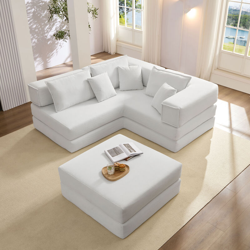 Merax Oversized Upholstered Sectional Sofa Couch Set