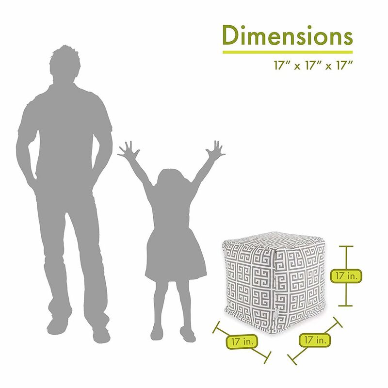 Majestic Home Goods Cube Pouf Towers Gray