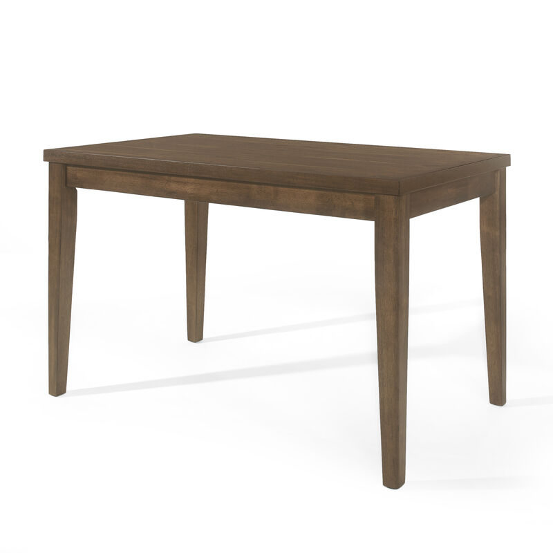 Kiyan Counter Height Dining Table, Brown Rubberwood, 59 Inch Rectangular