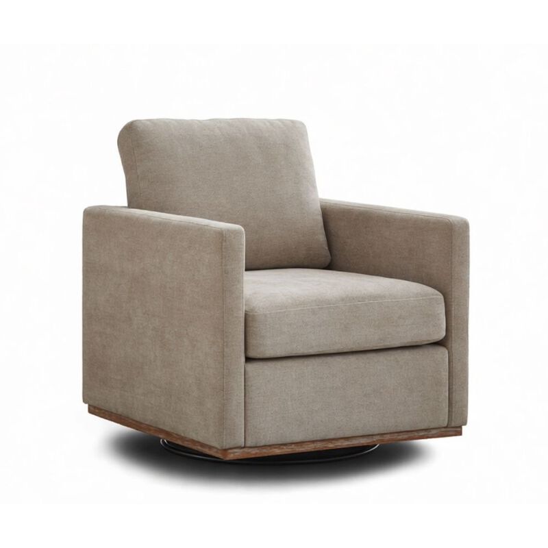 GOODSILO Square Swivel Accent Chair with 360-Degree Rotation and Plush Upholstery for Modern Living Spaces image number 0