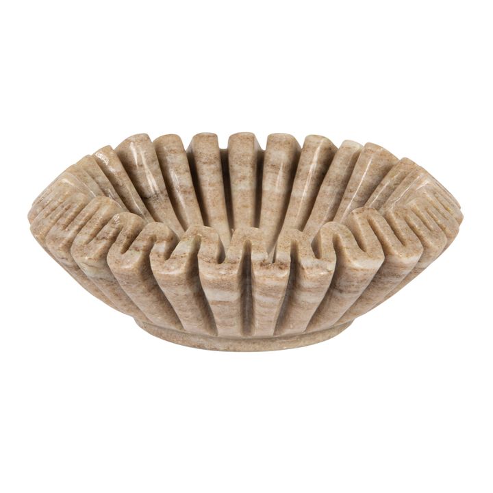 Round Marble Pleated Dish