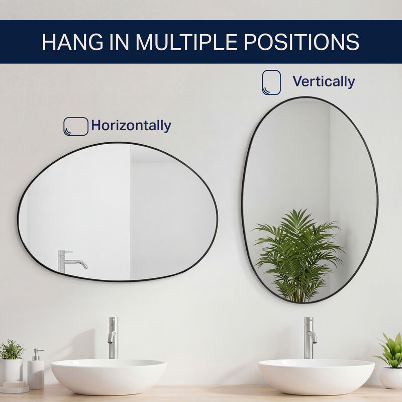 Aurelia Irregular Oval Metal Framed Wall Mounted Mirror image number 4