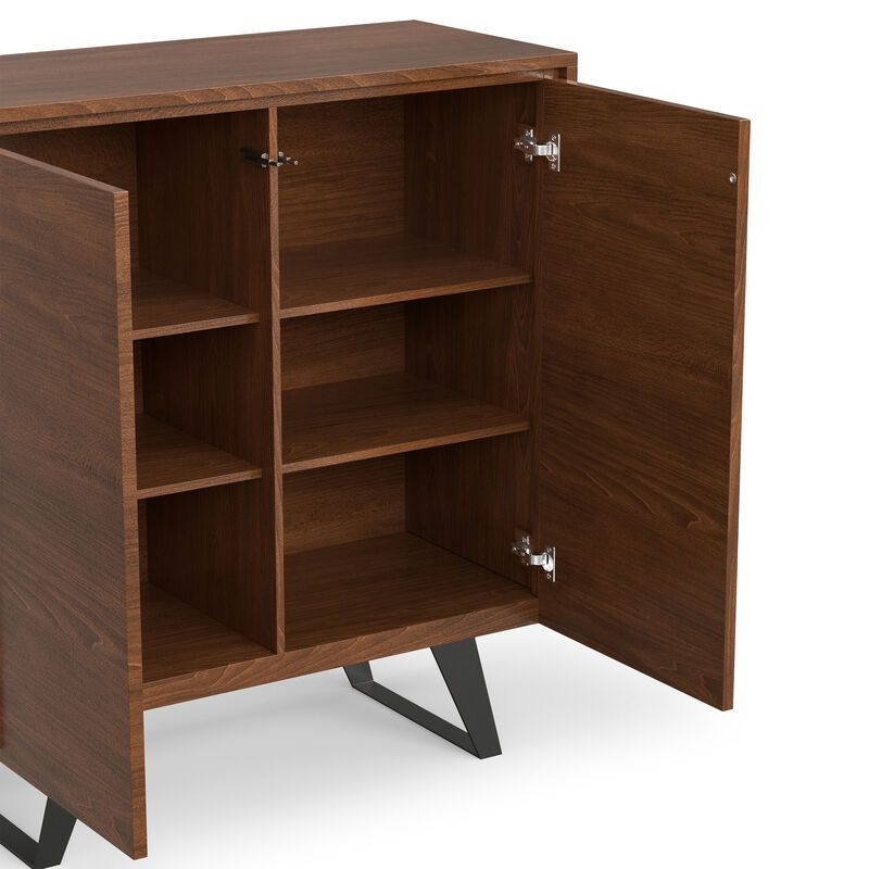 Lowry SOLID WOOD and Metal 39 inch Wide Modern Industrial Medium Storage Cabinet in Walnut Veneer image number 8