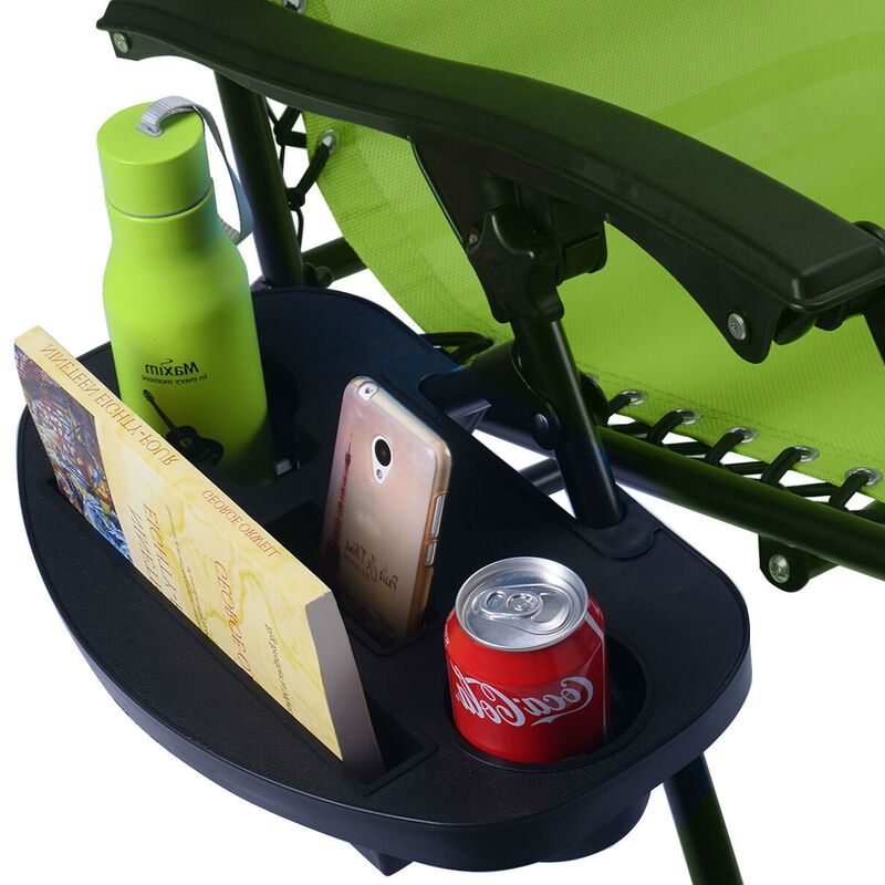 Hivvago Set of 2 Green Folding Outdoor Zero Gravity Lounge Chair Recliner