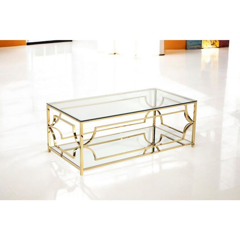 Pangea Home Z-Edward Rect Coffee Table Gold