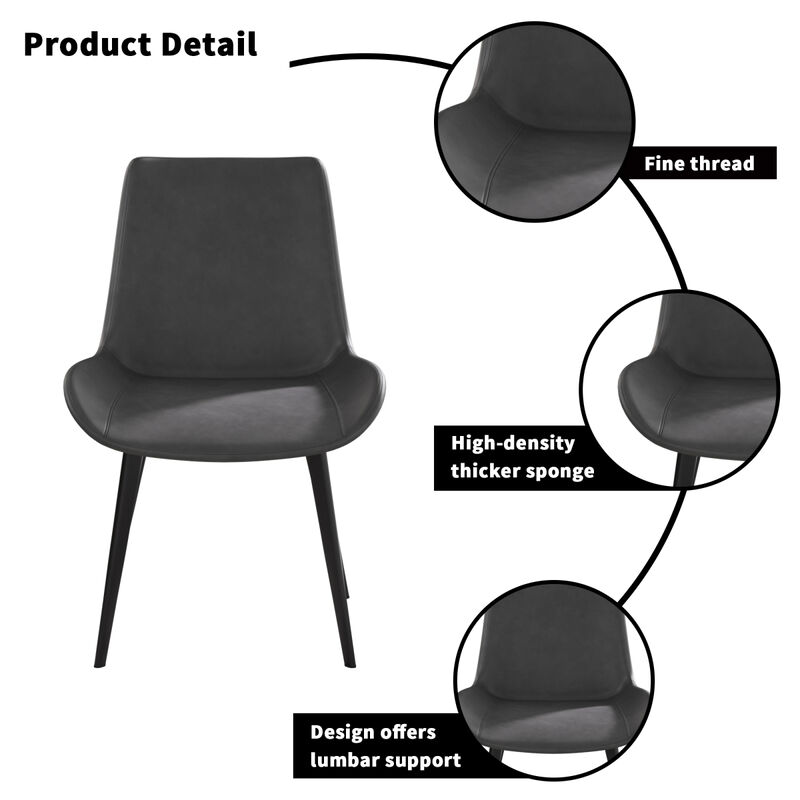 Streamdale Modern Dining Chair Living Room Metal Leg Dining Chair-2 Pcs/Ctn image number 3