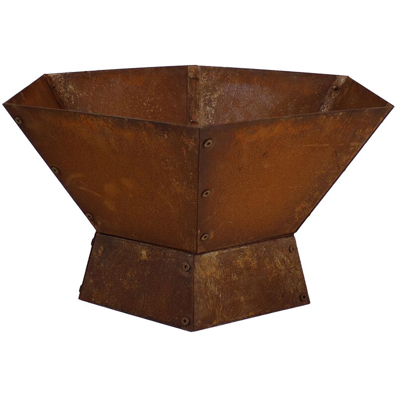 Sunnydaze 23 in Rustic Affinity Steel Fire Pit with Pedestal Stand