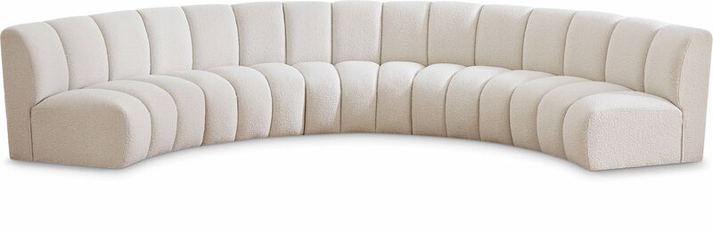 Meridian Furniture Infinity Cream Boucle Fabric 5pc. Modular Sectional image number 0