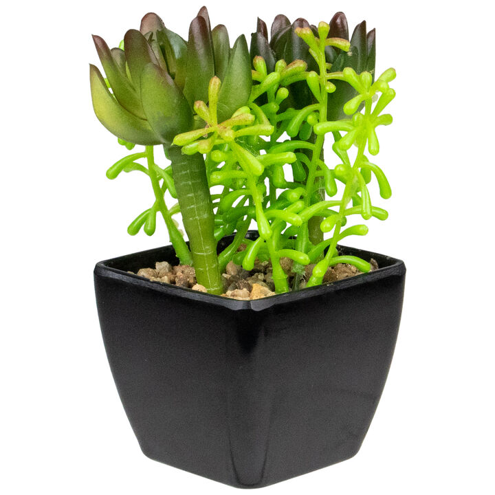 6" Potted Green Artificial Succulent Arrangement