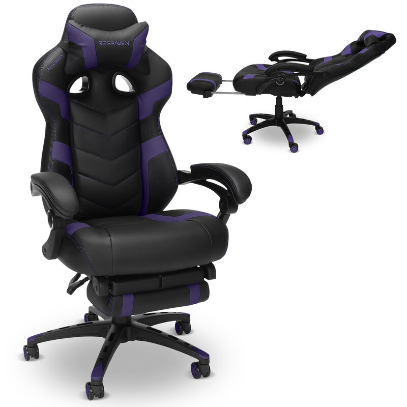 RESPAWN 110 Pro Ergonomic Gaming Chair with Footrest for Adults - Comfortable Office Gaming Recliner with Lumbar Support and Headrest, Racing Style Video Game Chairs for Computer Gamer image number 0