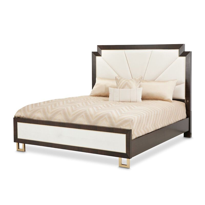 Michael Amini Belmont Place Cal. King Upholstered Bed - Espresso