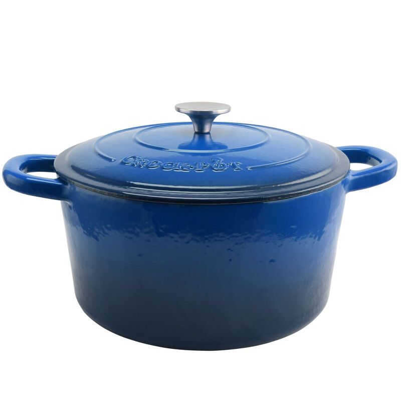 Crock Pot Artisan 7 Quart Round Cast Iron Dutch Oven in Sapphire Blue image number 1