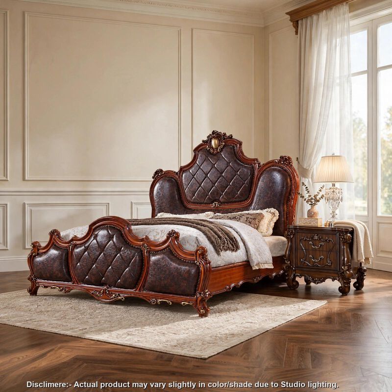 2pc King Bedroom Set, Brown, Nightstand image number 8