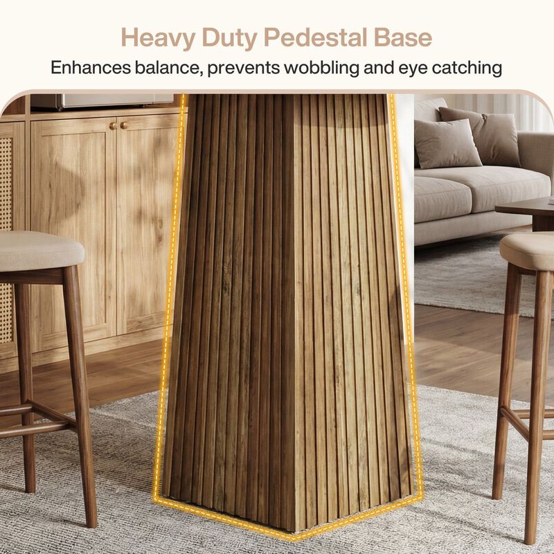 31.5 Inch Round Pub Table for Kitchen Dining Room and Entertainment image number 3