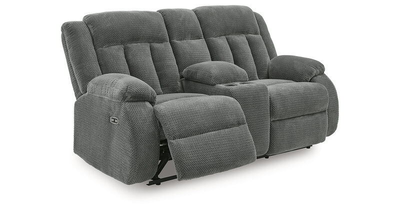 Greely Bend Power Reclining Loveseat with Console in Gray image number 5