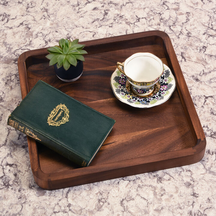 15" Square Serving Tray - Solid Bottom