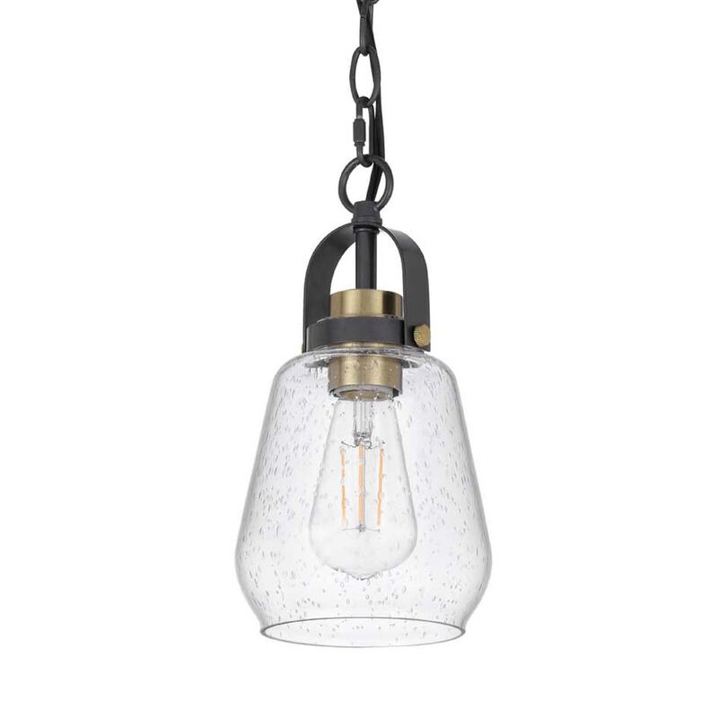 Lantern Accent Ceiling Pendant Light, Clear Glass Shade, 13 Inch Black image number 6