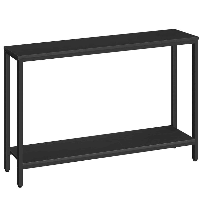 Modern Narrow Sofa Table with Storage Shelf for Small Spaces-Black image number 0
