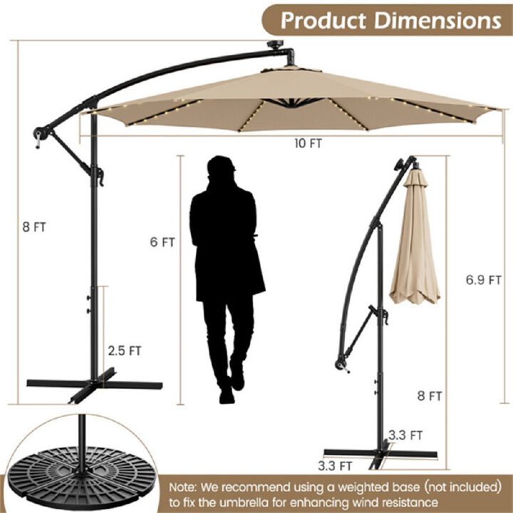 Outdoor Umbrella with Built-in LED Lights for Evening Use