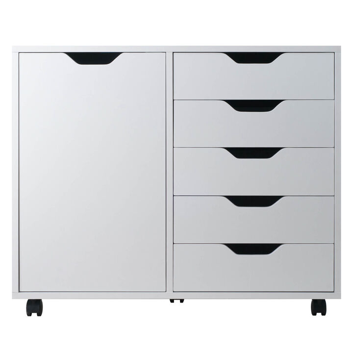 Halifax Wide Storage Cabinet, 5-Drawer, White