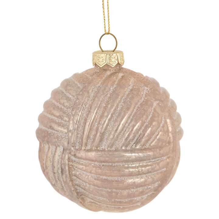 3" Pink Woven Mercury Glass Ball Christmas Ornament
