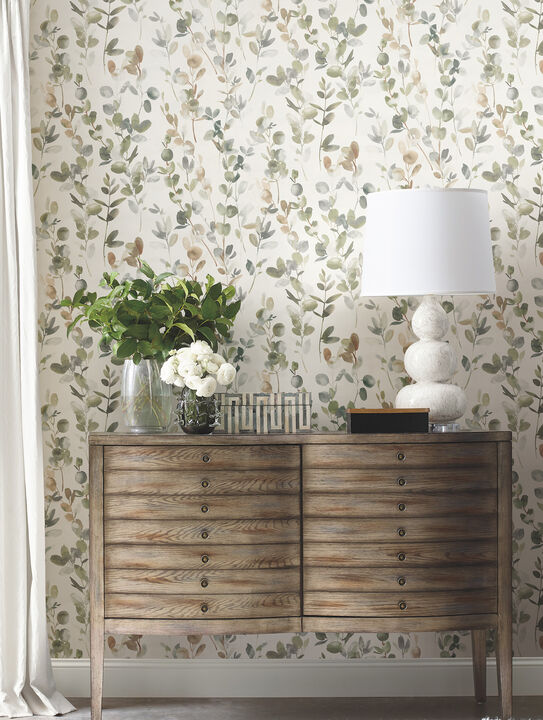 Joyful Eucalyptus Green Peel & Stick Wallpaper