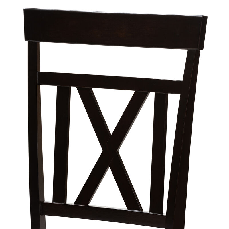 Baxton Studio Rosie Modern Grey Fabric Upholstered Dining Chairs Set of 2