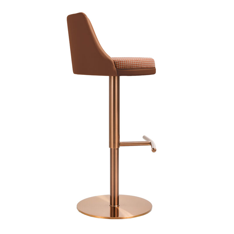 Reagan Cafe Au Lait Houndstooth Adjustable Swivel Stool image number 4