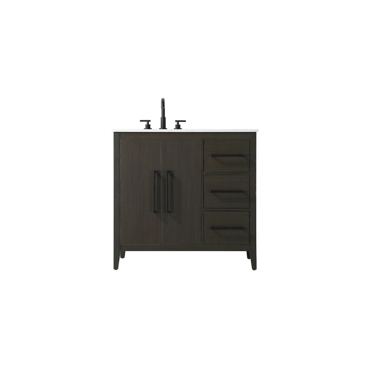 Elegant Kitchen and Bath 36 Inch Single Bathroom Vanity In Mocha Brown